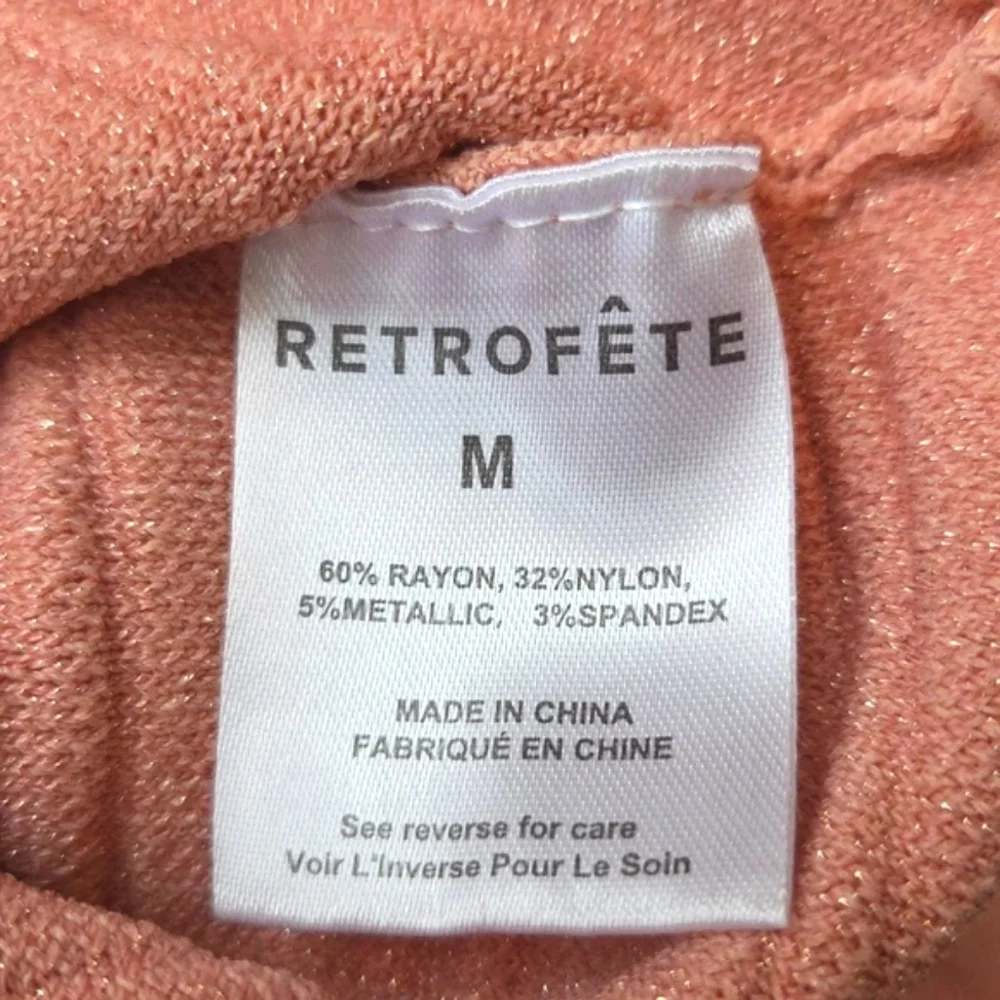 NWT$398 Retrofete Brooke Bandage Flared Mini Dress in Metallic Peach Pink Sz Med - Picture 16 of 16